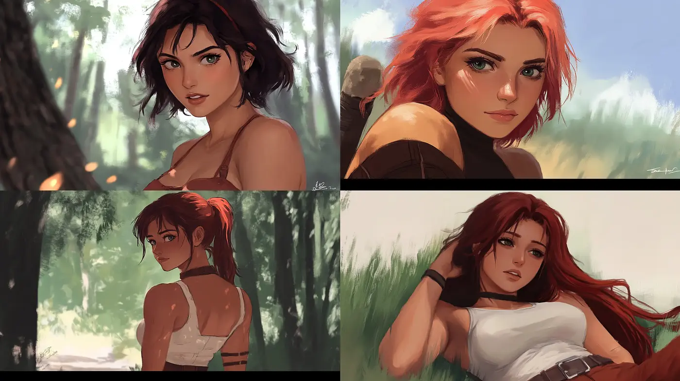 Enchanted Forest Nymphs with a Modern Anime Essence - Midjourney sref style
