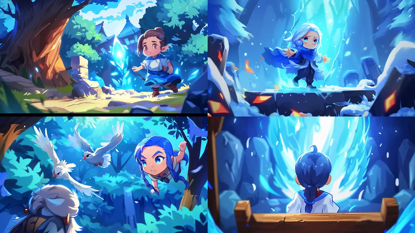 Enchanted Forest Dreamscape in Anime-Inspired Luminous Brushwork - Midjourney sref style