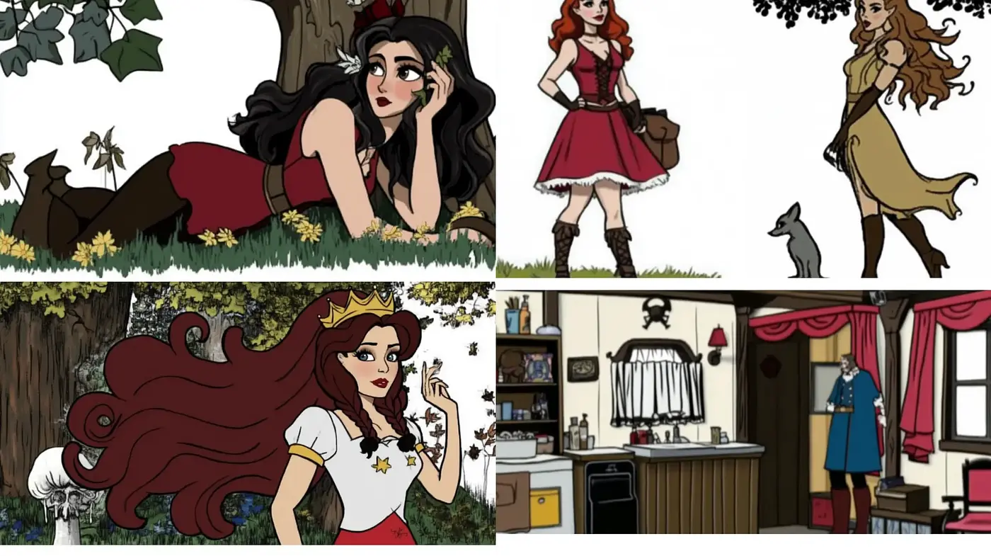 Enchanted Storybook Illustration with a Warm Nostalgic Palette - Midjourney sref style