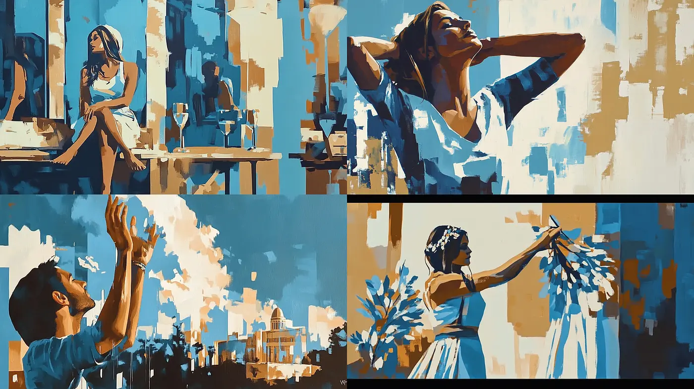 Vibrant Contemporary Illustrations with a Retro Touch - Midjourney sref style
