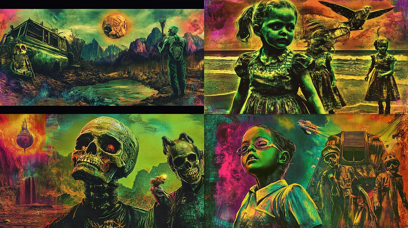 Apocalyptic Hues of Surrealism and Psychedelia - Midjourney sref style