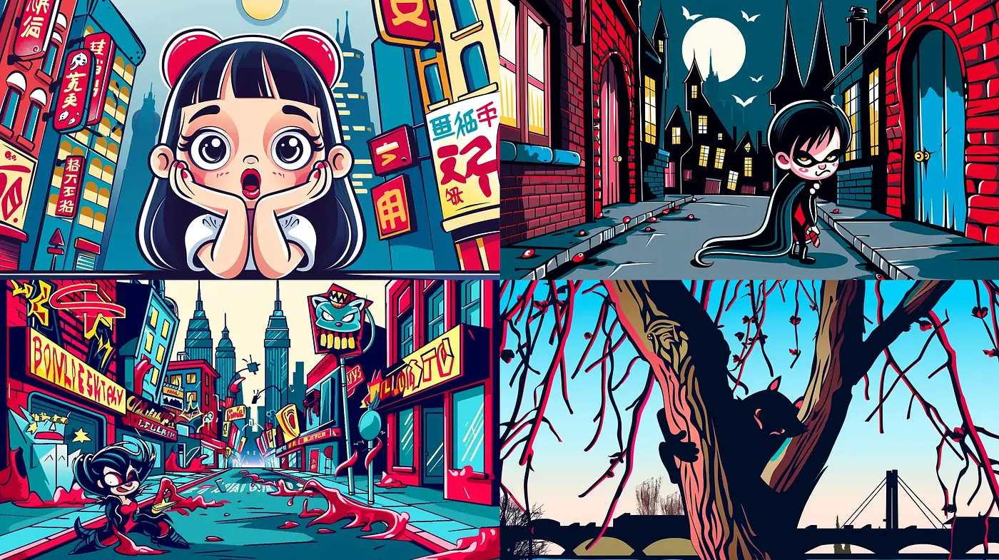 Vibrant Comic Expressivism with a Touch of Surrealism - Midjourney sref style
