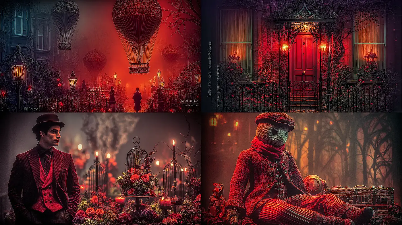 Dark and Whimsical Fantasy with Atmospheric Depth - Midjourney sref style