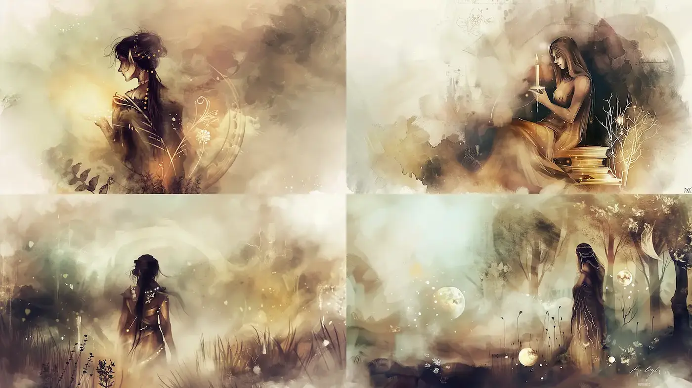 Ethereal and Dreamlike Imagery with Natural Elements - Midjourney sref style