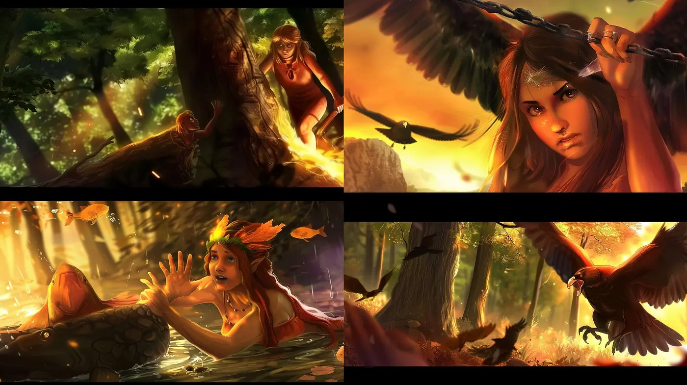 Autumnal Twilight - A Harmonious Blend of Warm Hues and Enigmatic Shadows - Midjourney sref style