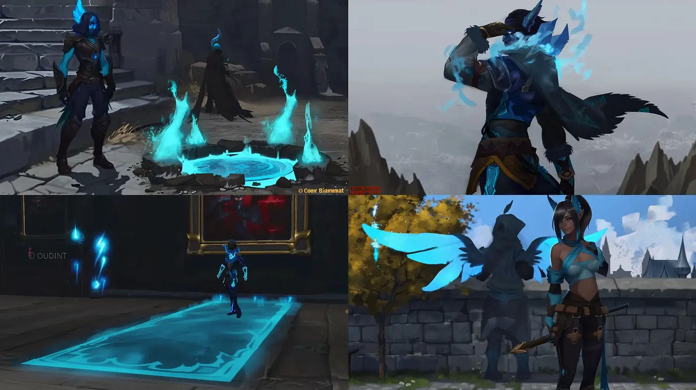 Consistent Ethereal Fantasy with Cobalt and Teal Accents - Midjourney sref style