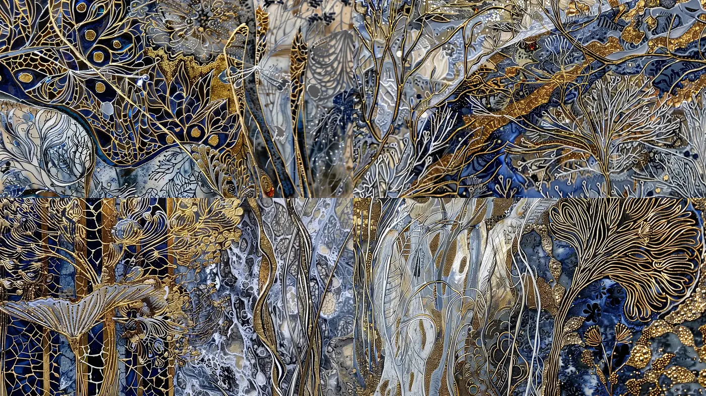 Ethereal Nature-Inspired Art Nouveau Tapestry - Midjourney sref style