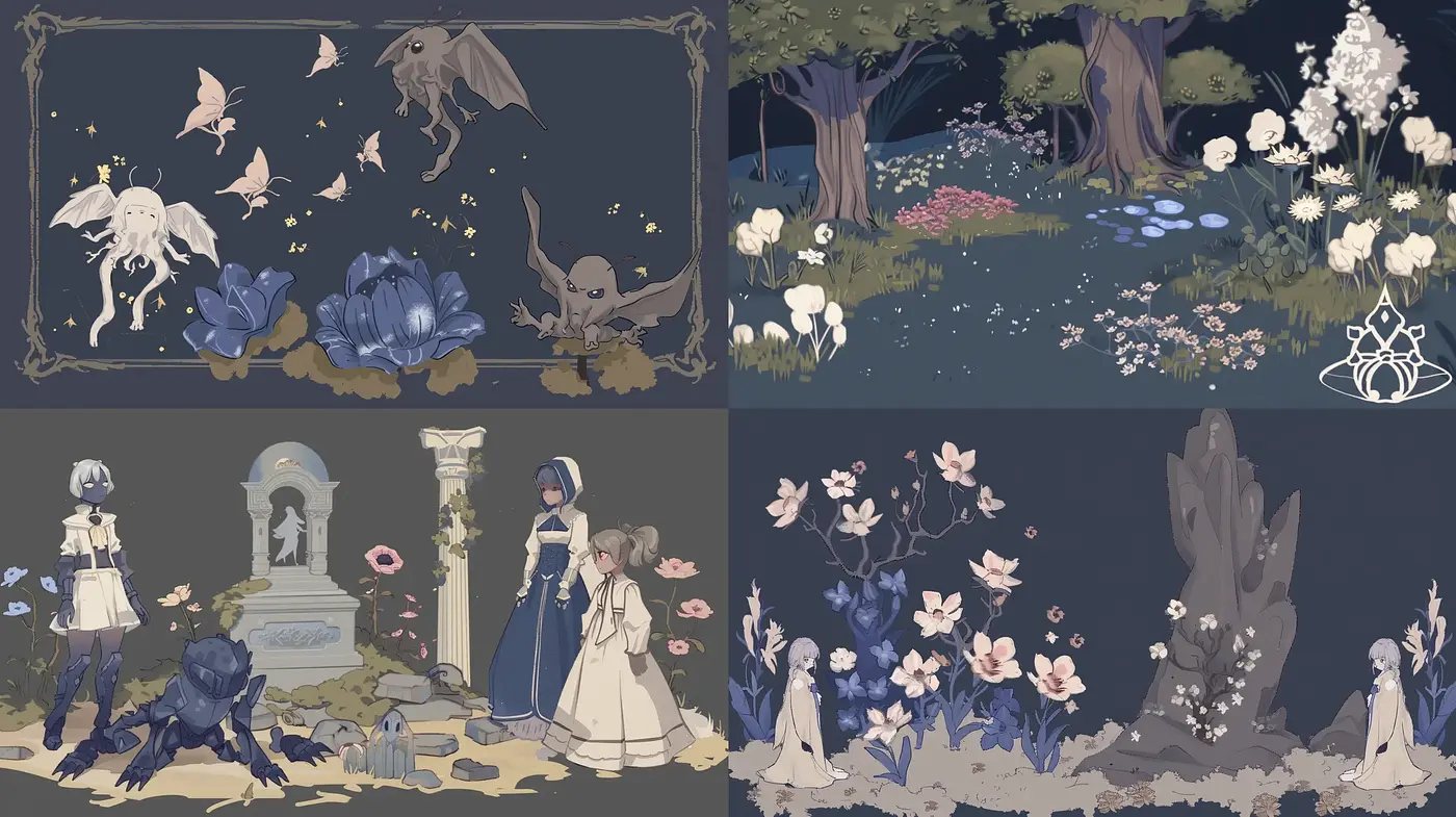 Enchanted Twilight Fantasy: A Whimsical Journey Through Animated Storybook Scenes - Midjourney sref style