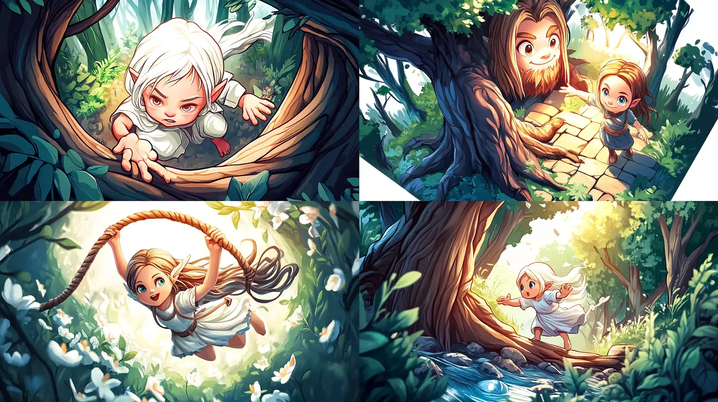 Enchanted Forest Whimsy: A Harmonious Blend of Vivid Illustration and Lively Animation - Midjourney sref style