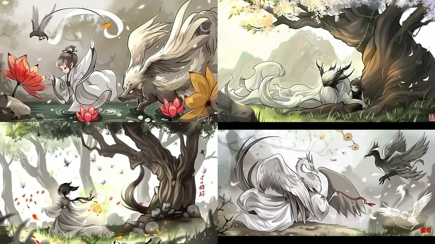 Whimsical and Ethereal Imagery with East Asian Influence - Midjourney sref style