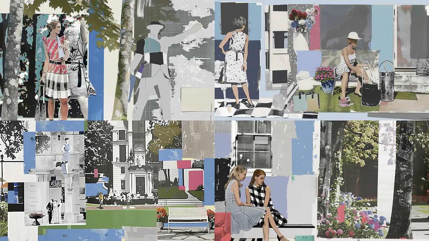 Contemporary Collage of Recollections and Urban Vibes - Midjourney sref style