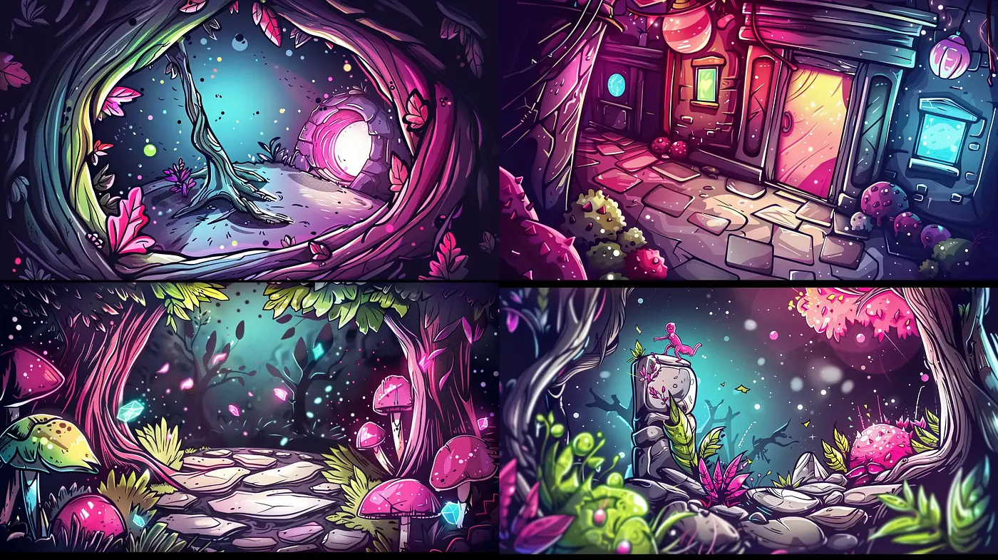 Enchanted Twilight Dreamscape Illustrations - Midjourney sref style