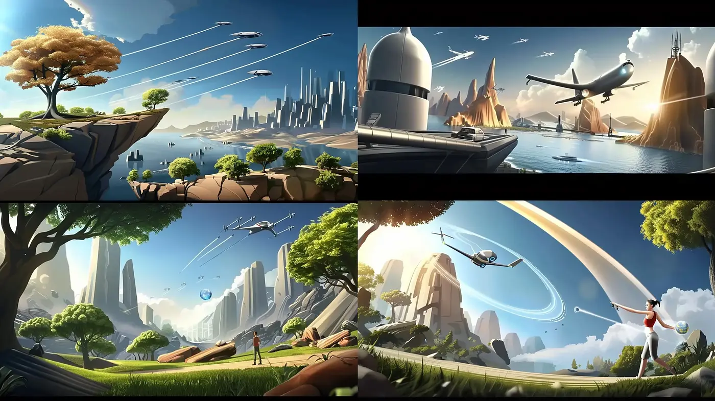 Futuristic Serenity in Panoramic Landscapes - Midjourney sref style