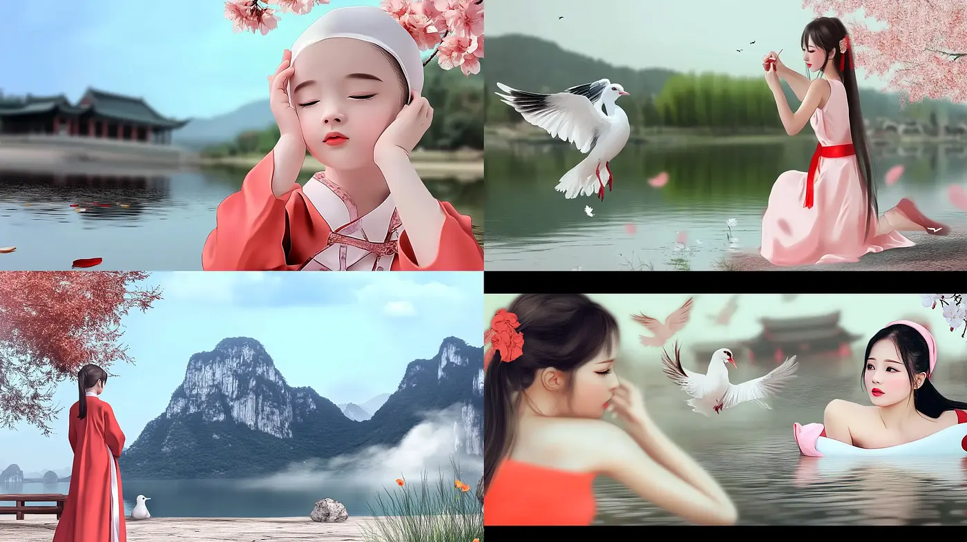 Tranquil Serenity in Eastern Watercolor Hues - Midjourney sref style