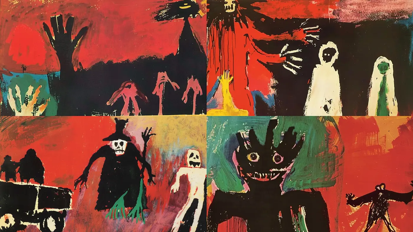 Abstract Expressionist Reverie: A Study in Vivid Contrast and Emotional Turmoil - Midjourney sref style