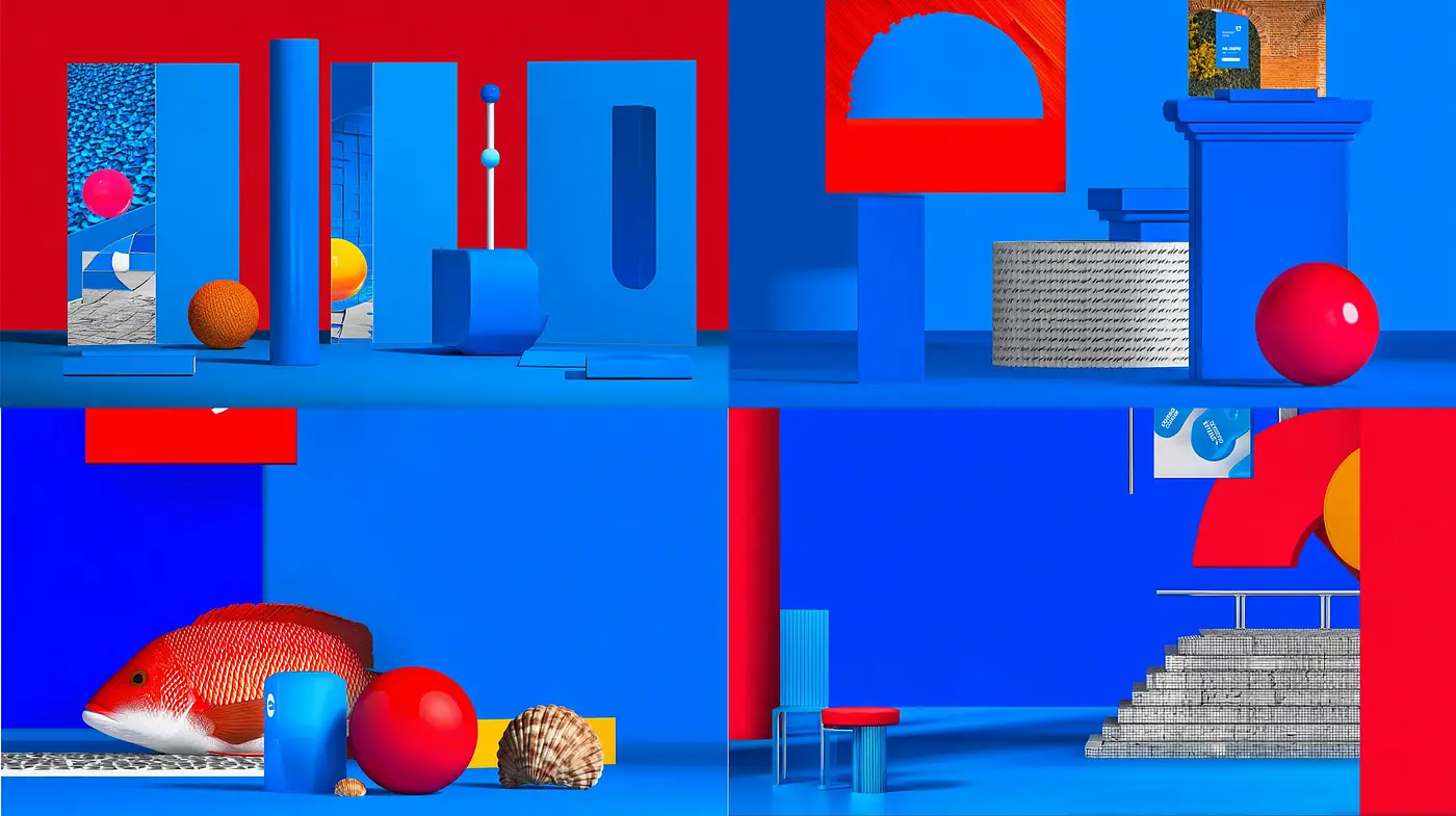 Vibrant Geometric Composition with a Playful Aesthetic - Midjourney sref style