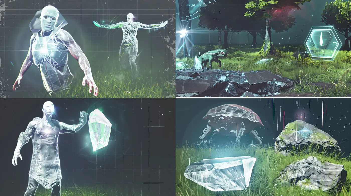 Ethereal Digital Dreamscape with Luminescent Accents - Midjourney sref style