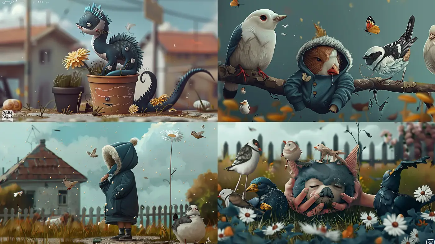 Whimsical Nature and Charming Creatures: A Consistent Vision Through Pastel Shades - Midjourney sref style