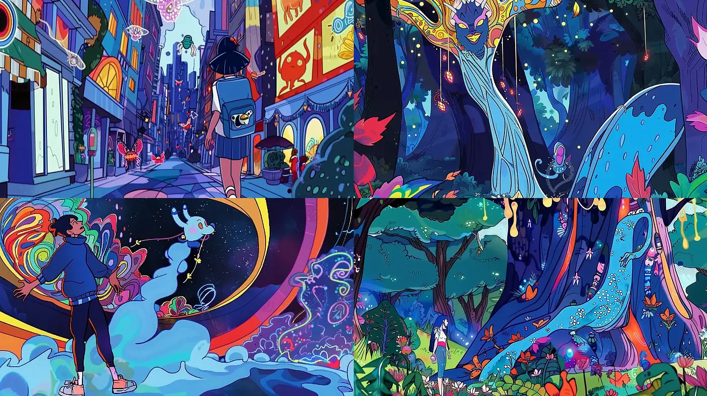Enigmatic Luminous Dreamscape Illustrations - Midjourney sref style
