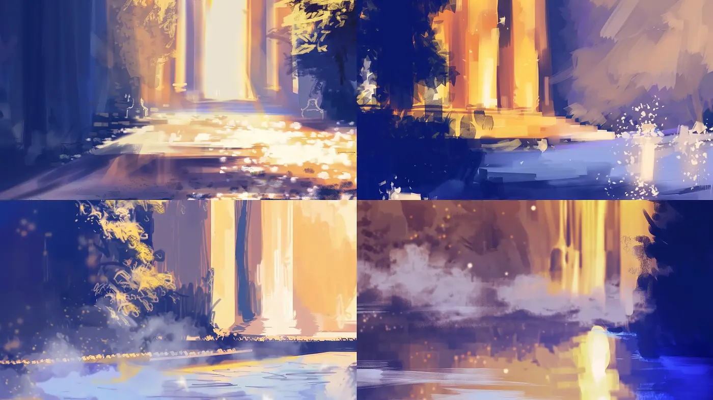 Twilight Luminance: A Synthesis of Ambient Warmth and Textural Impressionism - Midjourney sref style