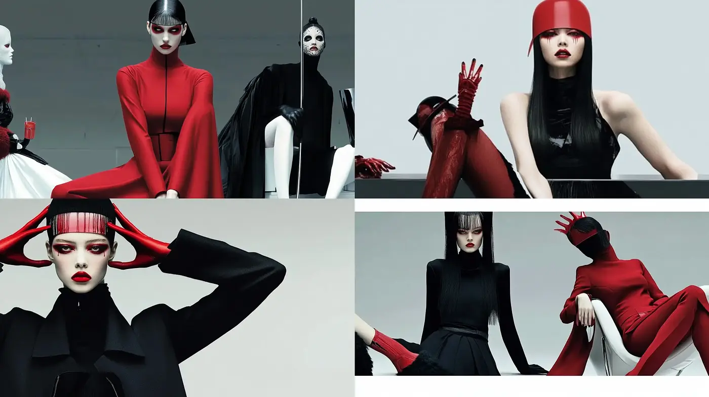 Sleek Futuristic Elegance with a Monochromatic Ensemble - Midjourney sref style