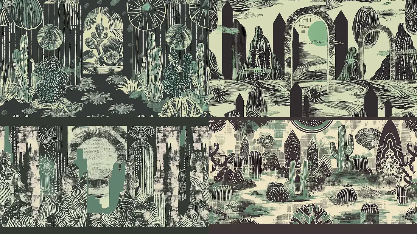 Intricate and Ethereal Botanical Patterns with a Nostalgic Charm - Midjourney sref style