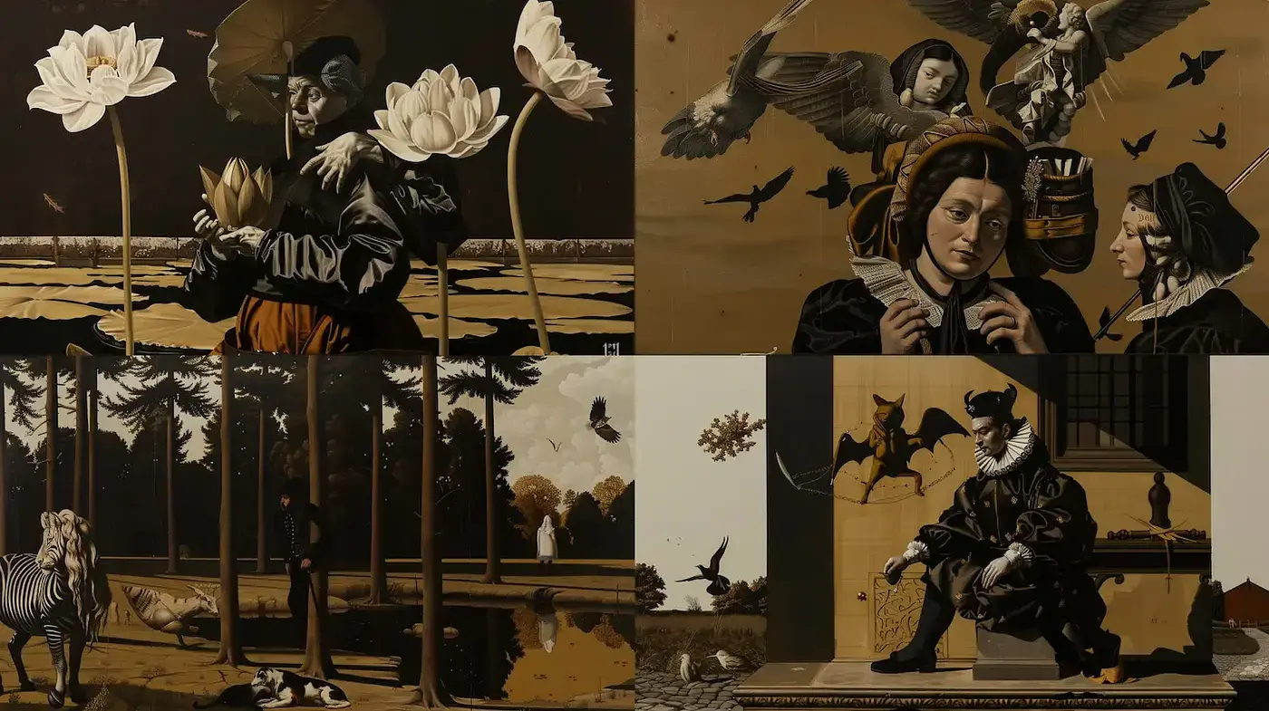 Surrealistic and Timeless Artwork with a Historic Essence - Midjourney sref style