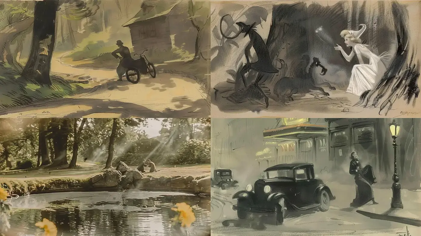 Stylized Retro Illustrations with a Touch of Whimsy and Nostalgia - Midjourney sref style