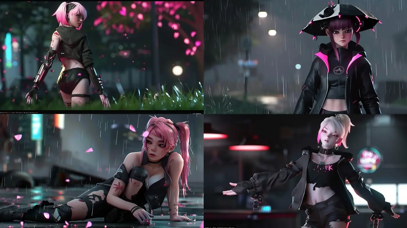 Neon Cyberpunk Reverie: Homage to Futuristic Nights - Midjourney sref style
