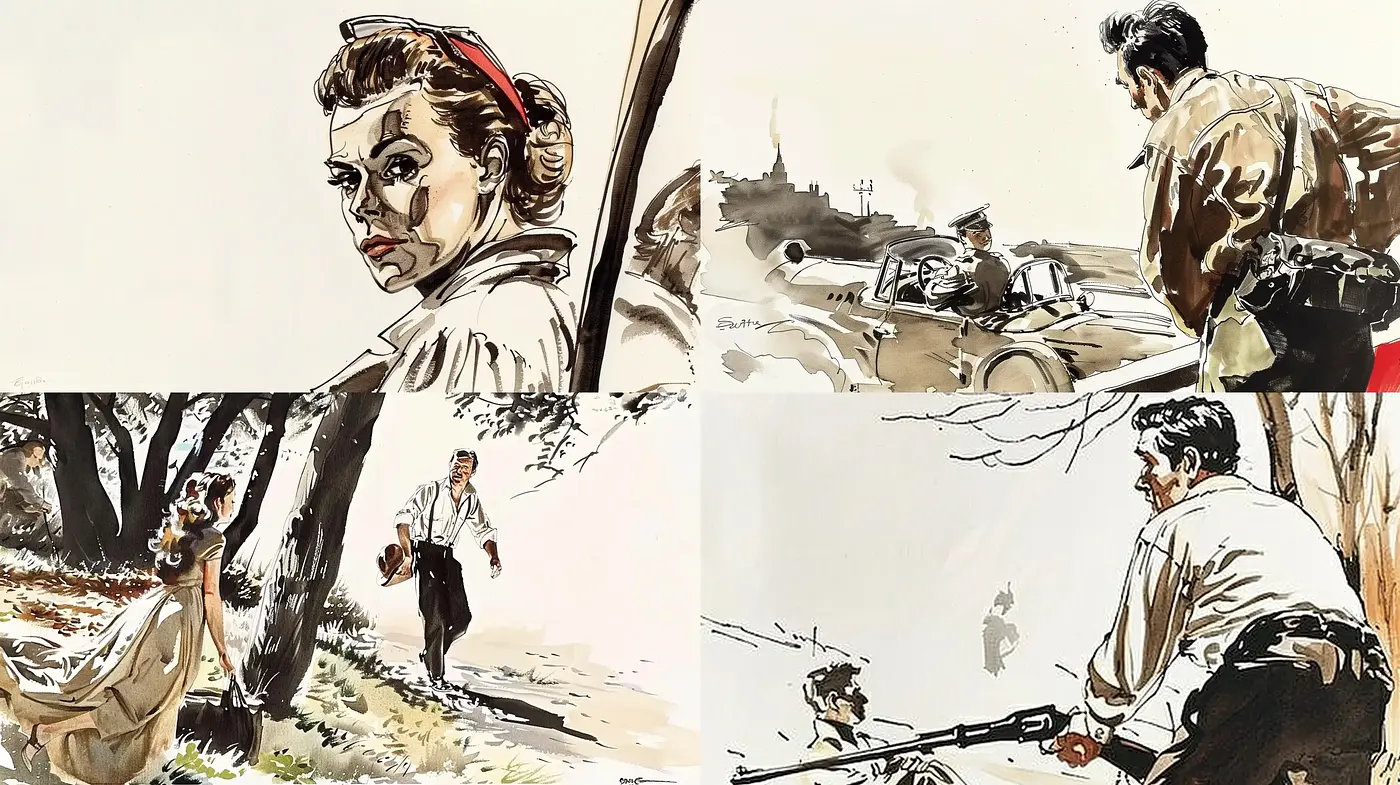 Sepia-Toned Nostalgia: Expressive Brushwork and Dynamic Composition - Midjourney sref style