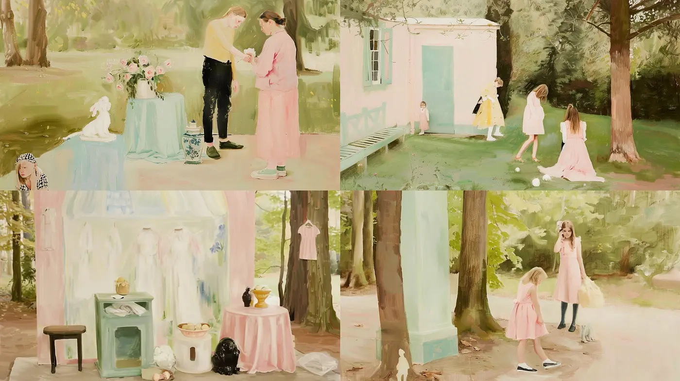 Serene Pastel Impressionism with a Whimsical Touch - Midjourney sref style