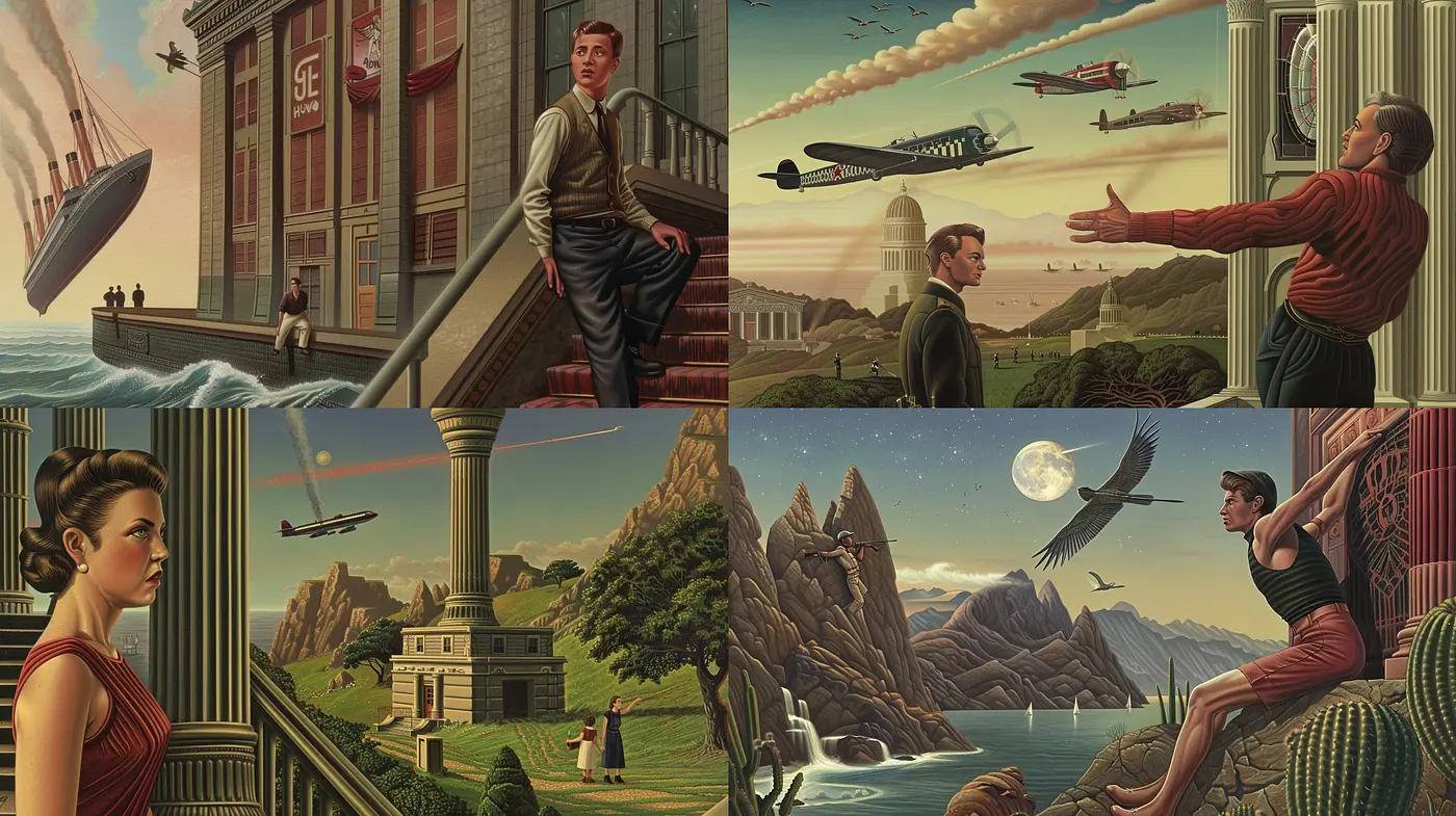 Elegiac Retrofuturism: An Artistic Synthesis of Bygone Era and Prospective Chronicles - Midjourney sref style