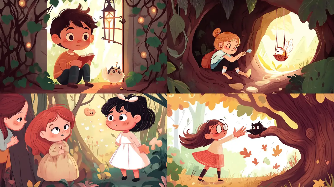 Enchanting Woodland Whimsy: A Consistent Pastel Storybook Harmony - Midjourney sref style