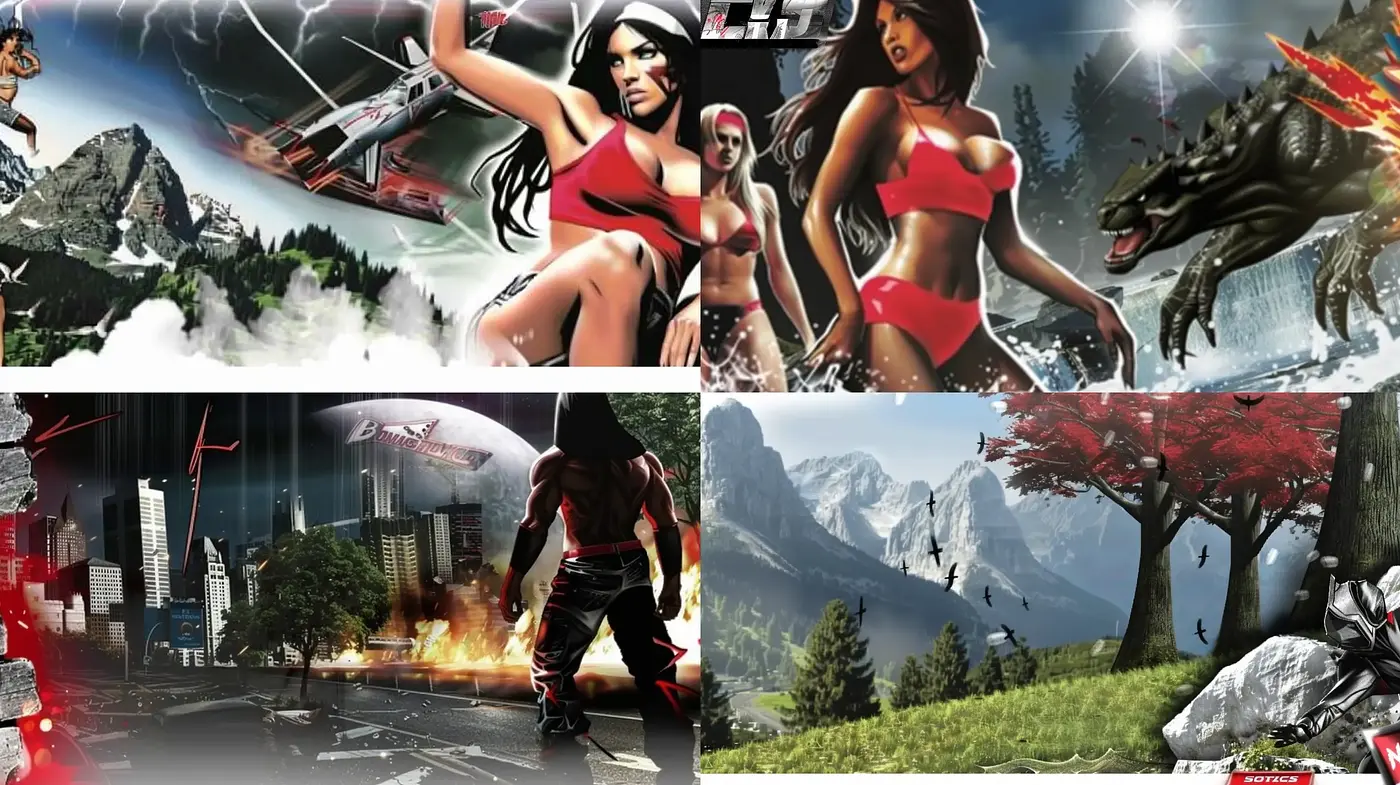 Dynamic Contrast of Serenity and Chaos in a Digitally Enhanced Dreamscape - Midjourney sref style