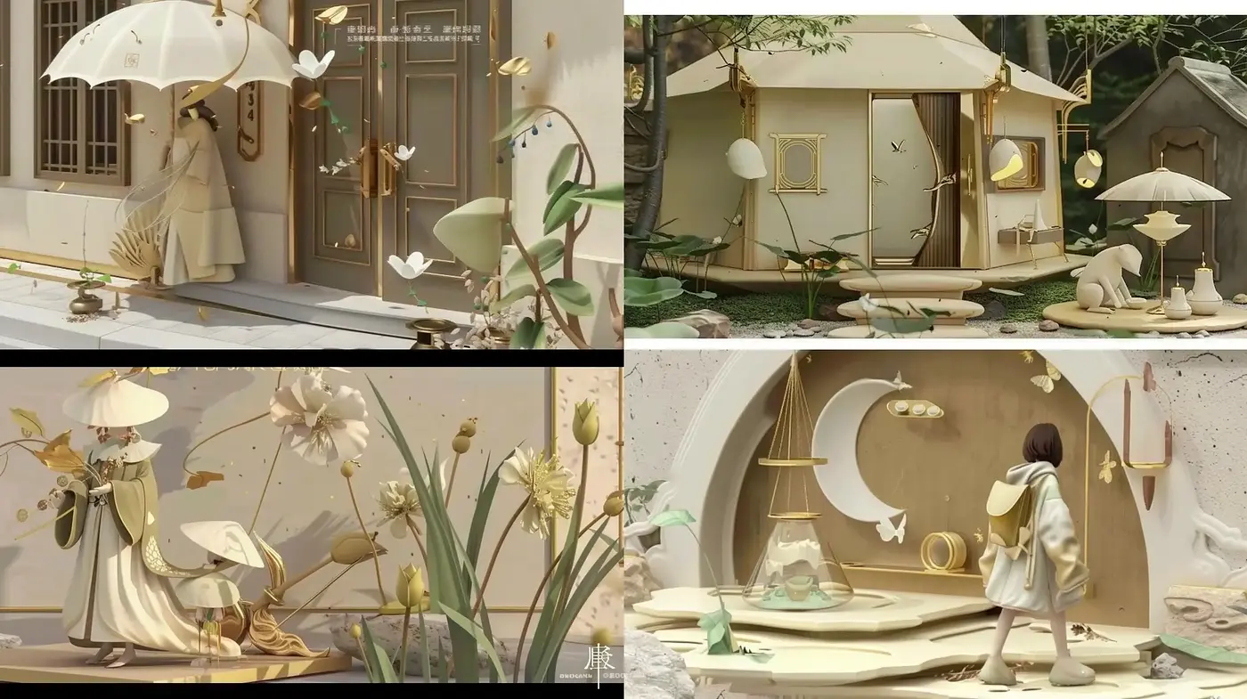 Pastel Elegance with Surreal Tranquility - Midjourney sref style