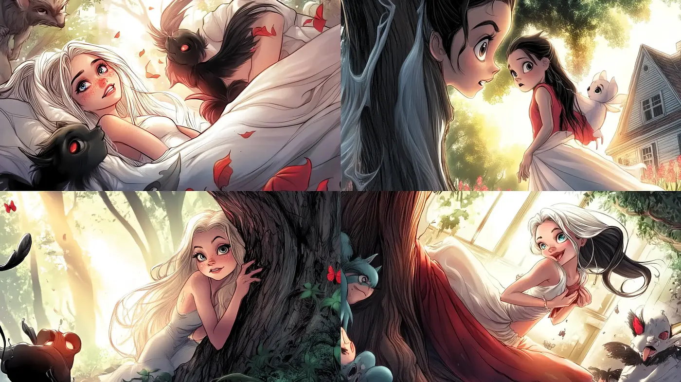 Enchanted Whimsy: A Fairy Tale Illustration Series with a Lush Palette - Midjourney sref style