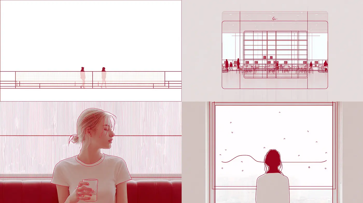 Minimalist Aesthetic with Subtle Red Accents and Contemporary Vibes - Midjourney sref style