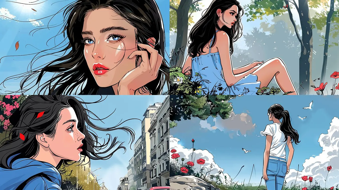 Luminous and Vivid Comic-Inspired Portraiture - Midjourney sref style