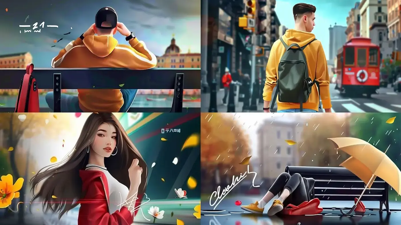 Vibrant Urban Aesthetic with a Whimsical Touch - Midjourney sref style