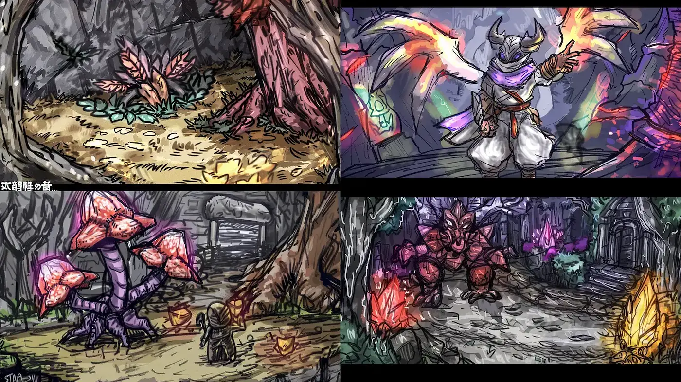 Mystical Wilderness Fusion of Comics and Impasto Brushwork - Midjourney sref style