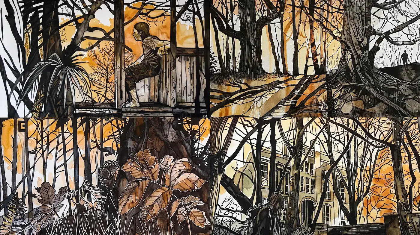 Ethereal Autumn Aesthetic with Graphic Depth and Emotional Resonance - Midjourney sref style