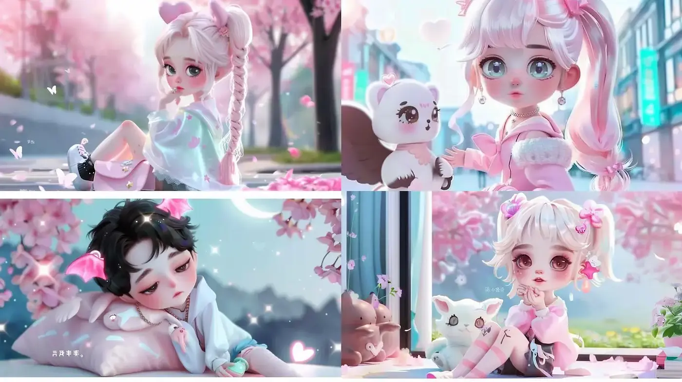 Whimsical pastel fantasy infused with playful charm - Midjourney sref style