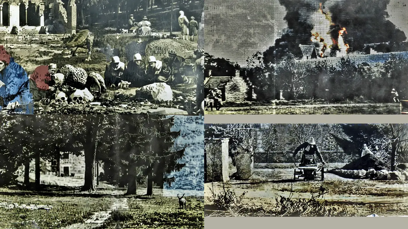 Ethereal Echoes of a Faded Epoch: A Composite of Aged Patina and Time-Worn Memories - Midjourney sref style