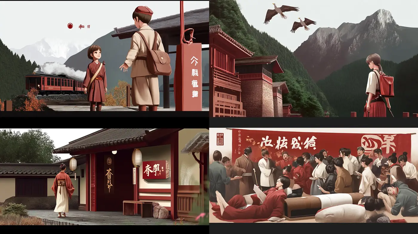 Serene East Asian Nostalgic Vignettes with a Pastel Palette - Midjourney sref style