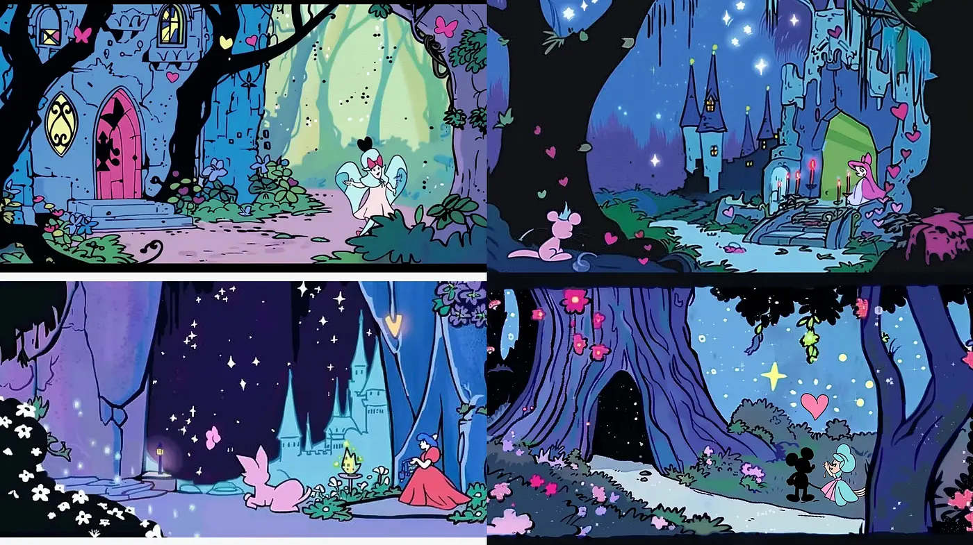 Enchanted Twilight Forest: A Cartoon Fantasy Dreamscape - Midjourney sref style