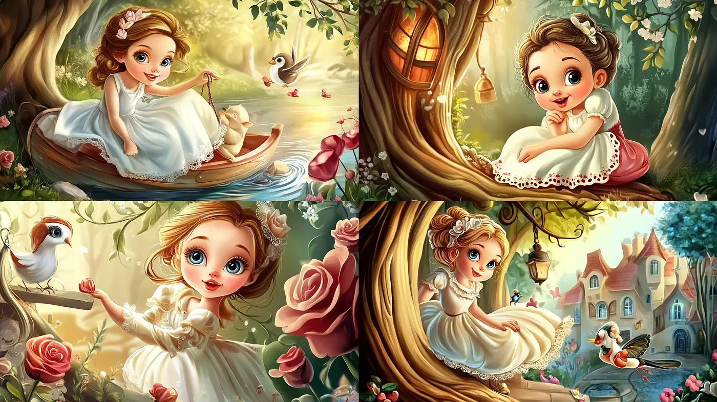 Enchanted Garden Whimsy: A Romanticized Storybook Illustration Style - Midjourney sref style