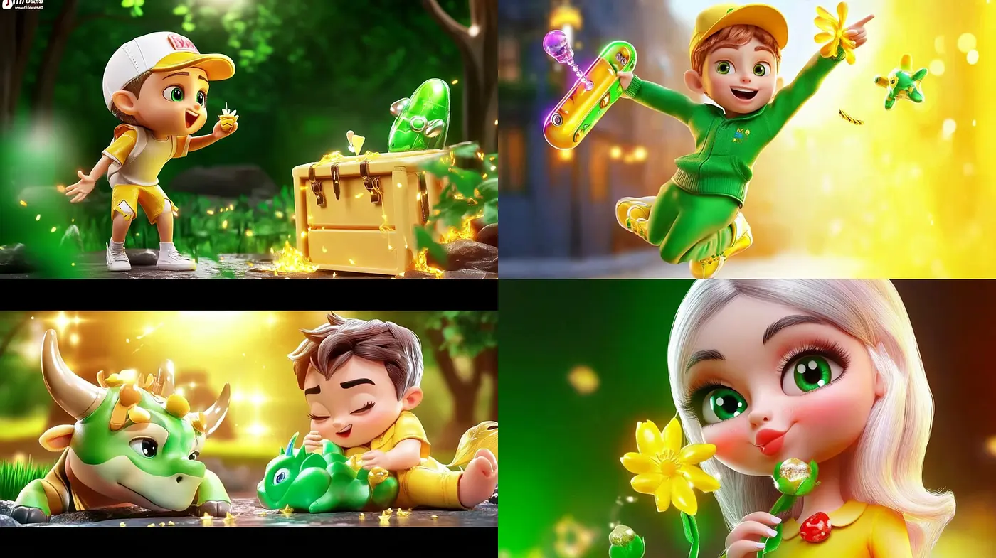 Whimsical, vibrant, and playful animation style with a fantastical touch - Midjourney sref style