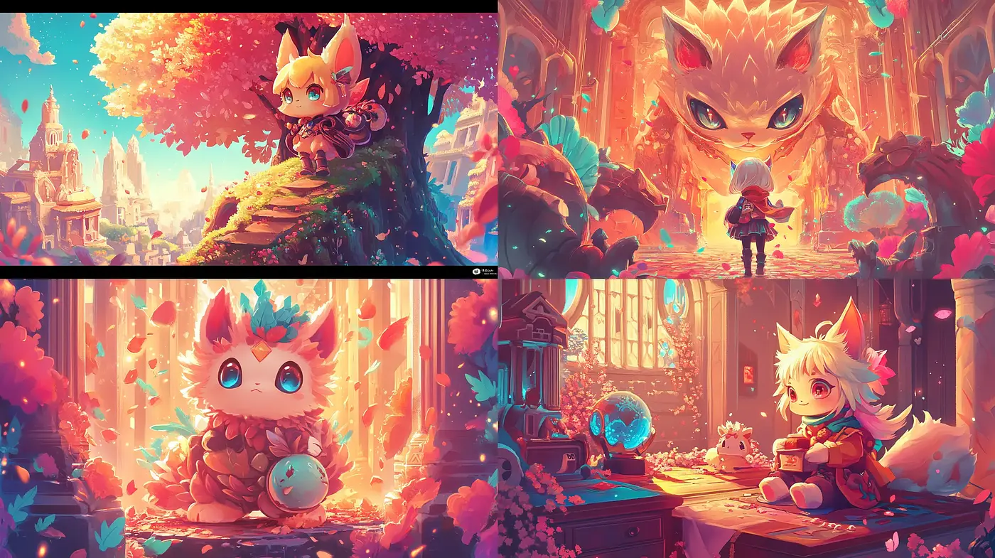 Enchanted Anime-Inspired Fantasy Realms with a Warm Color Spectrum - Midjourney sref style