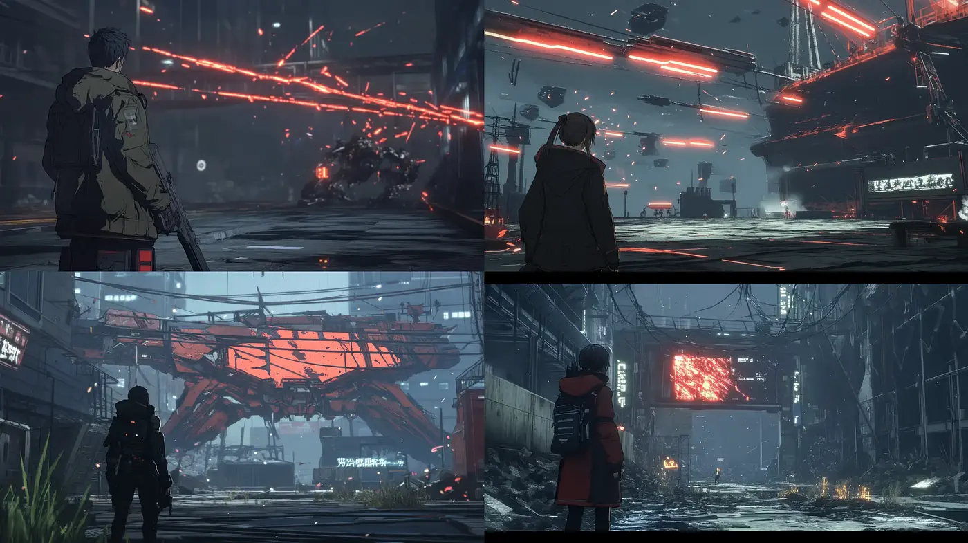 Dystopian Neon Dreams: A Cinematic Fusion of Sci-Fi Ambiance and Futuristic Desolation - Midjourney sref style