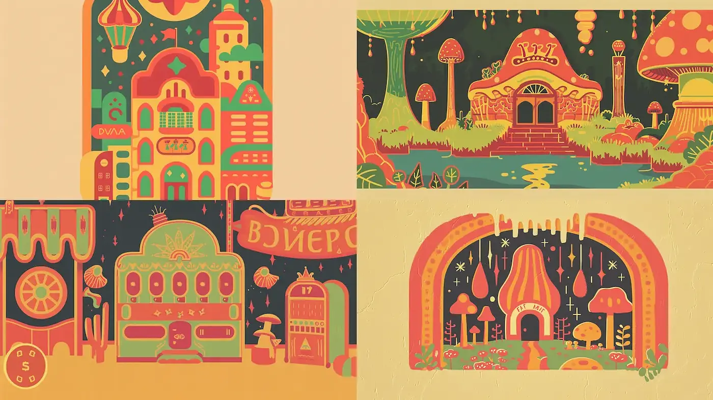 Whimsical and Playful Fantasy Illustrations with a Retro Charm - Midjourney sref style